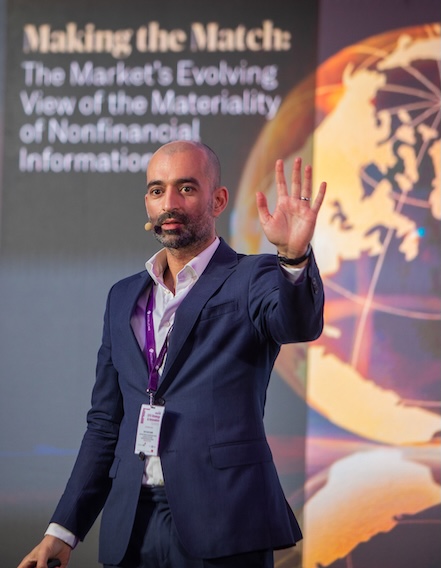 Speaker giving presentation